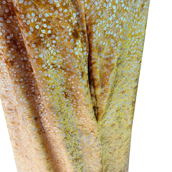 70s Velvet Maxi Mumu Dress David‎ Brown I Magnin Kaftan XS Gold Glam Loungewear - Picture 9 of 16